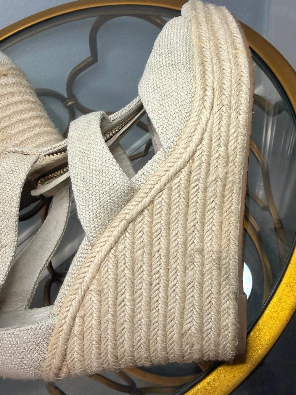 Michael Kors Damita Wedge Espadrilles in Natural Canvas Size 8